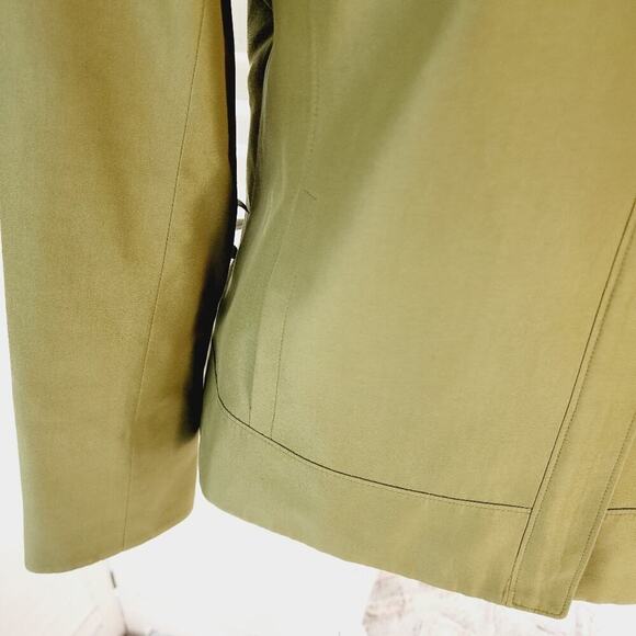 LAFAYETTE 148 GREEN ZIP FRONT COTTON/SILK BLEND JACKET WITH POCKETS SIZE 8 - Picture 3 of 6